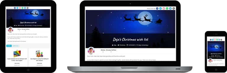 Example design Weihnachts-Wish list