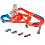 Hot Wheels Auto-Lift Expressway motorisiertes Spielset inkl. 5 Spielautos, Autorennbahn