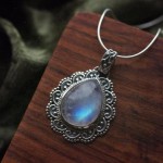 Opulence - Rainbow Moonstone & Sterling Silver Necklace