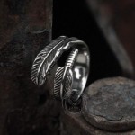 Feather Stainless Steel Ring