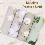 SET 4 MANTAS 100% ALGODON