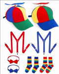 Gorro De Payaso Con H&eacute;lices Giratorias Y C&uacute;spide Arco&iacute;ris - Set Para Disfrac&hellip;