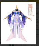 Traje De Cosplay De Kokomi Peluca Disfraz De Genshin Impact Uniforme De Fiesta