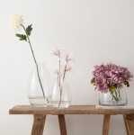 Florero Transparente Oval Vidrio 15x28cm