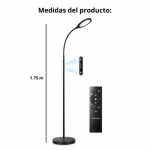 L&Aacute;MPARA DE PIE LED REGULABLE CON CONTROL REMOTO LUZ C&Aacute;LIDA Y FR&Iacute;A CUELLO FLEXIBLE Y DISE&Ntilde;O MODERNO
