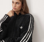 adidas Originals - Classic - Veste de surv&ecirc;tement duveteuse - Noir et blanc cass&eacute;
