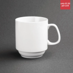 Stacking white mugs x20