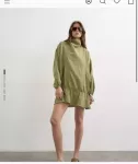 CUPRO FUNNEL NECK DROPPED WAIST LONG SL MINI size 8